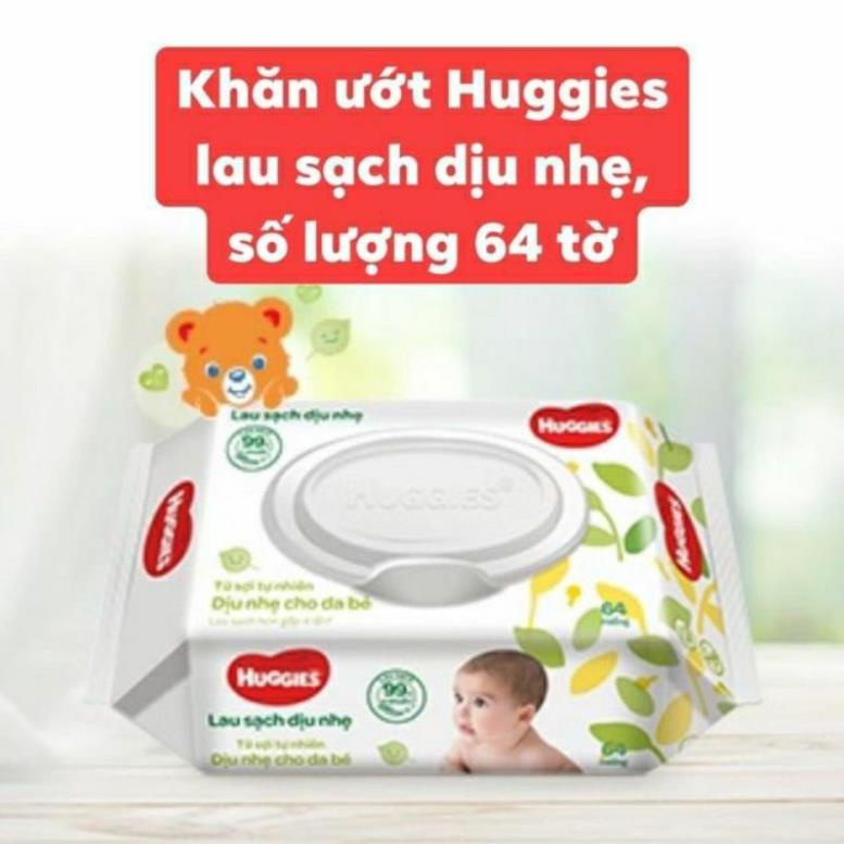 { Hà Nội } COMBO 12 GÓI KHĂN GIẤY ƯỚT HUGGIES 64 TỜ KHÔNG MÙI