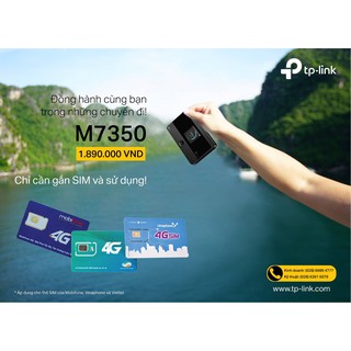 Tp-Link M7350 - WiFi di động 3G/4G LTE Băng tần kép 2.4GHz & 5GHz - Chính hãng bảo hành 24 tháng 1 đổi 1