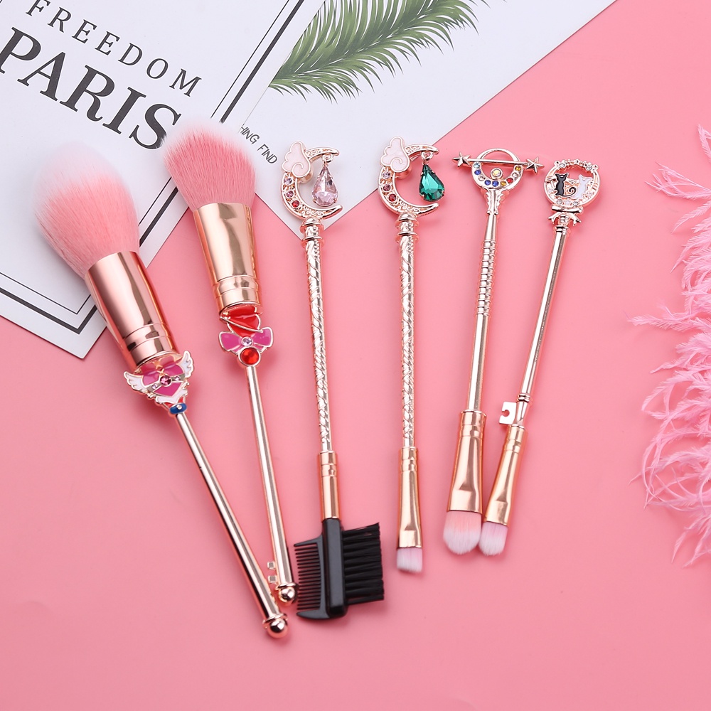 Set 6 cọ trang điểm thiết kế hình thủy thủ mặt trăng độc đáo