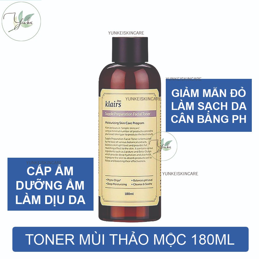 Nước hoa hồng Klairs Supple Preparation Unscented Toner 180ml | BigBuy360 - bigbuy360.vn