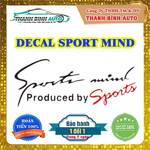 Miếng Dán Sport mind Trang Trí Xe Hơi Đủ Màu - Thanh Bình Auto