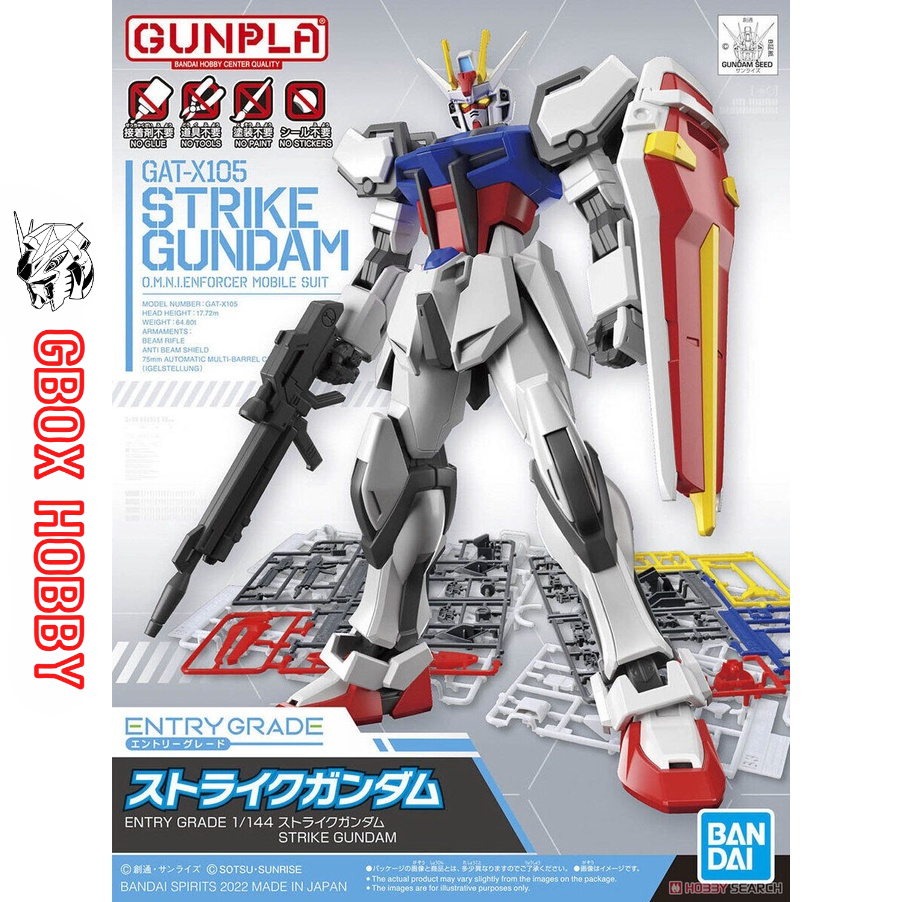 Gundam EG Strike GAT-X105 Seed Destiny Bandai 1/144 Entry Grade 10 Mô hình nhựa lắp ráp