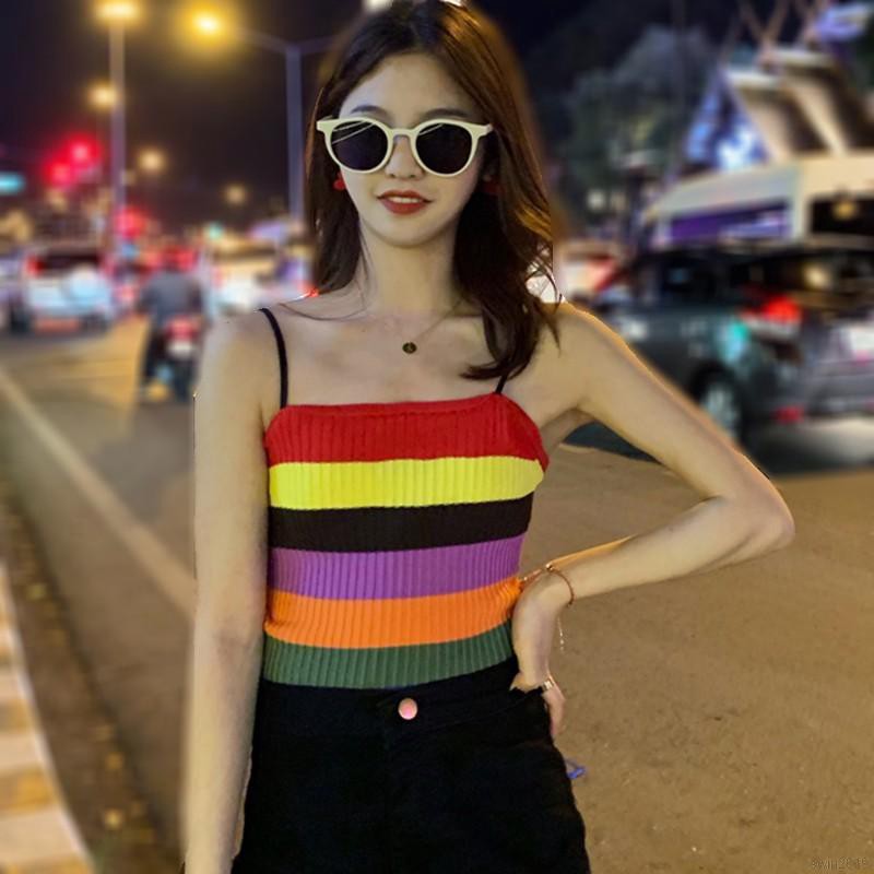 Áo 2 dây len tăm nhiều màu thời trang quyến rũ cho nữ