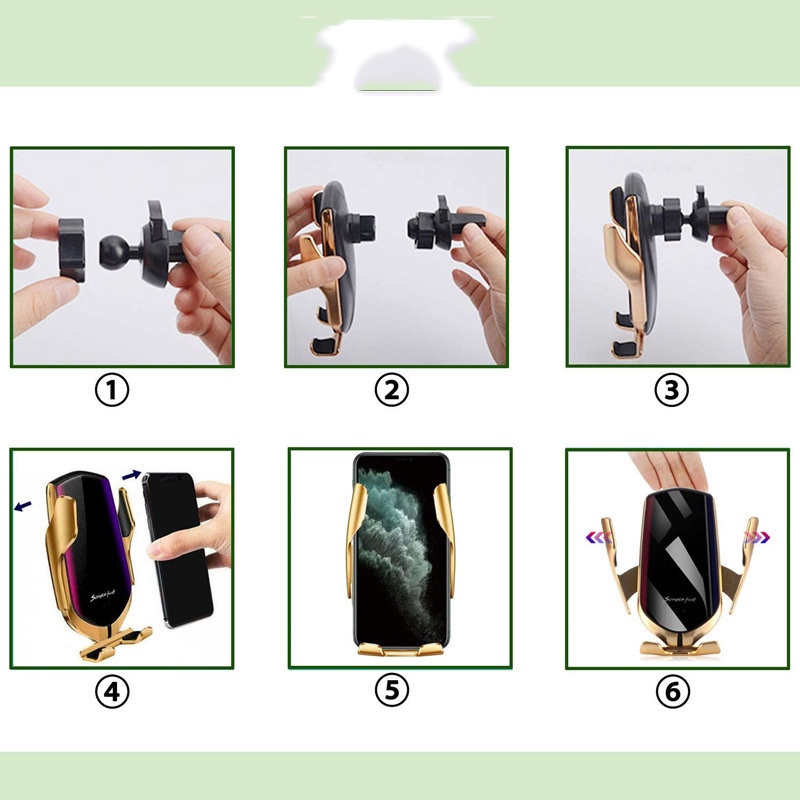 [ HOT 2022 ] Kẹp điện thoại ô tô thông minh cửa gió điều hòa ,kẹp điện thoại đa năng tích hơp sạc không dây xoay 360 độ | BigBuy360 - bigbuy360.vn
