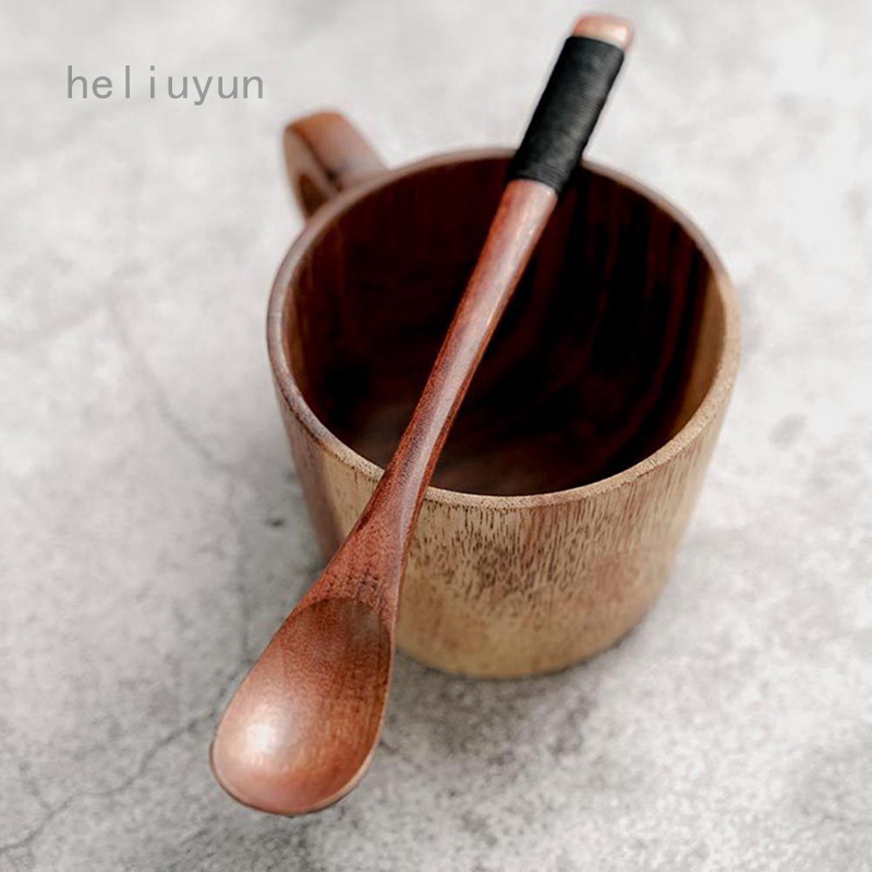 Muỗng gỗ cán dài dùng ăn súp/ăn tráng miệng tiện dụng