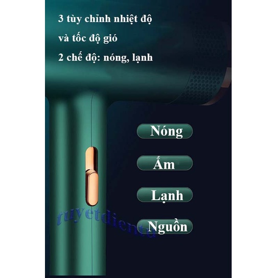 Máy sấy tóc 2 chiều nóng lạnh deliya 2800 mẫu mới, ánh sáng xanh chăm sóc tóc mềm mượt, máy sấy tóc công suất