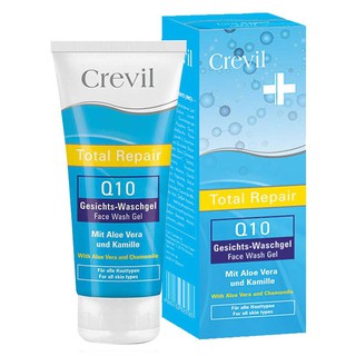 GEL RỬA MẶT TRẮNG DA, NGỪA MỤN CREVIL TOTAL REPAIR Q10 FACE WASH GEL 200ML CHIÍNH HÃNG - 6136