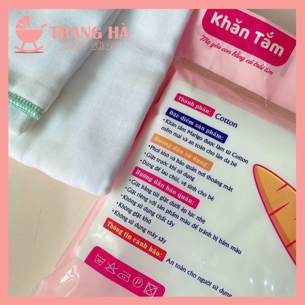 Khăn Tắm Xô Sợi Mịn Marigo Vải Cotton 4 Lớp, Khăn Tắm Xuất Nhật Siêu Mềm Thấm Hút Tốt An Toàn Cho Bé Sơ Sinh