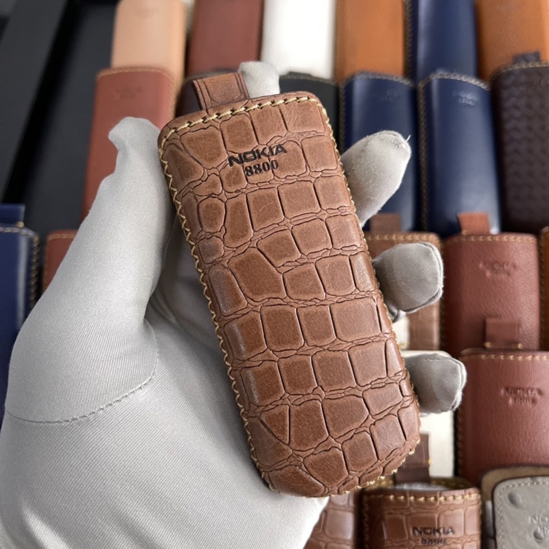 Bao da Nokia 8800 dây rút da thật 100%
