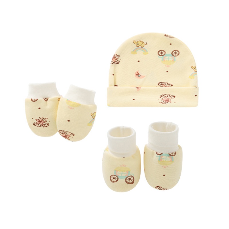 Bộ Găng Tay + Vớ + Găng Tay + Mũ Bằng Cotton Mềm Chống Xước Cho Bé