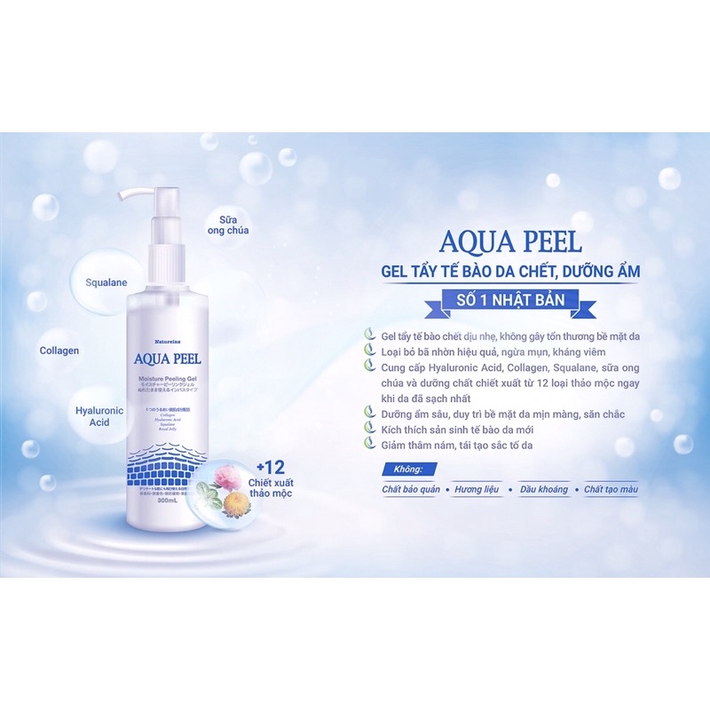 Gel tẩy da chết cấp ẩm Natureine Aqua Peel 300ml - sạch sâu, lành tính cho mọi loại da. | BigBuy360 - bigbuy360.vn