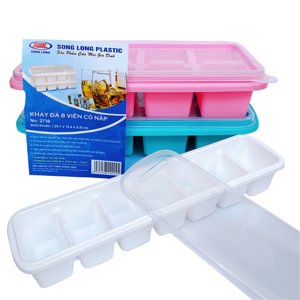 Khay Trữ Đông Đựng Thức Ăn Dặm Cho Bé Có Nắp, Khay Đá Có Nắp