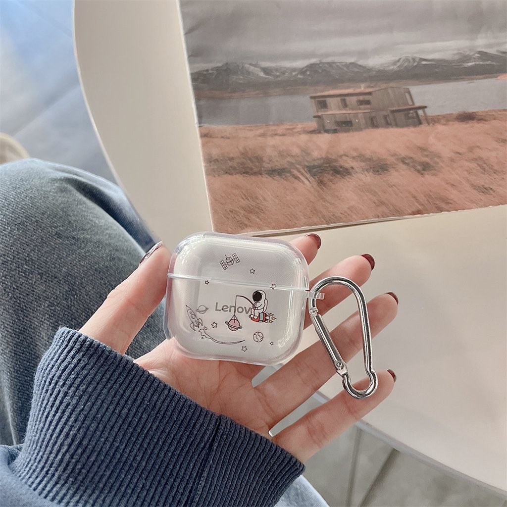 Vỏ Bảo Vệ Hộp Sạc Tai Nghe Bluetooth Lenovo LP40S LP40 Pro Hình SpongeBob Smile Patrick Star Spaceman Cinnamoroll Bằng TPU Mềm Có Móc Khóa