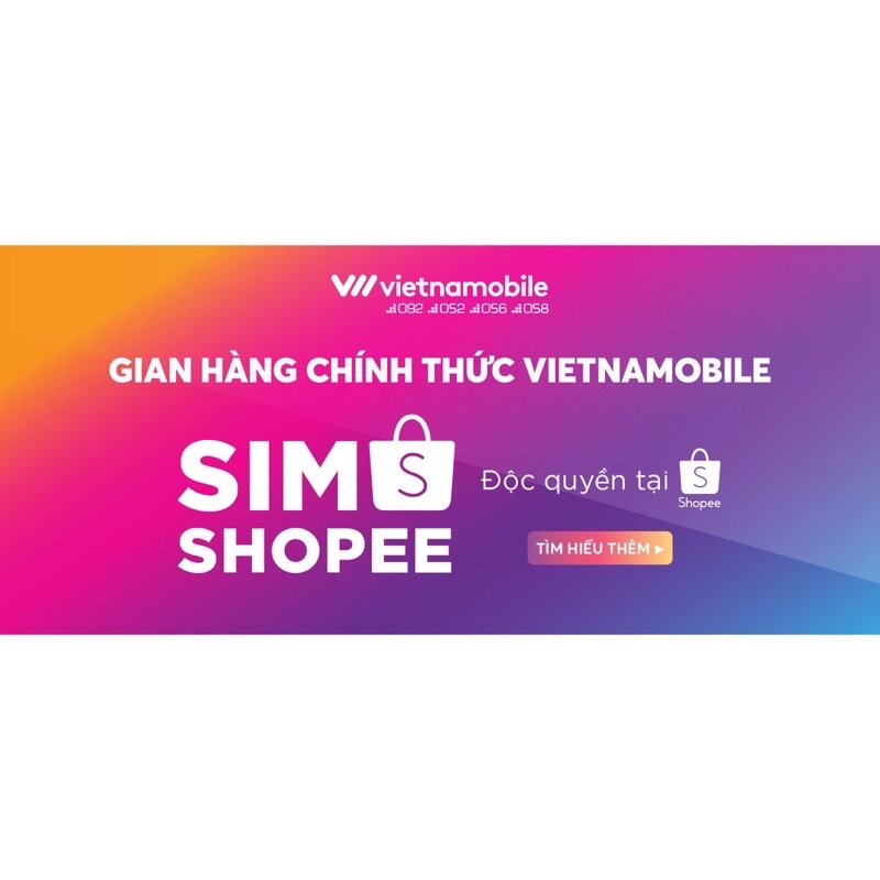 [Miễn phí tháng đầu] Sim Data Shopee Vietnamobile - 6Gb/Ngày