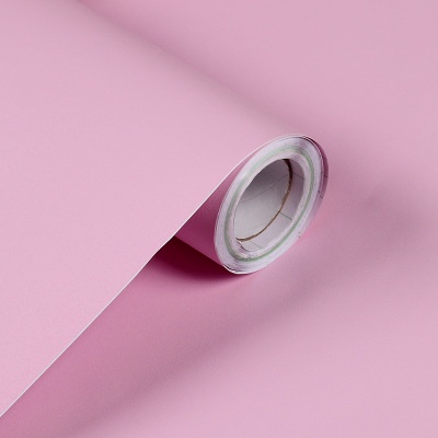 Giấy dán tường màu hồng phấn mặt nhám có keo sẵn khổ rộng 45cm, giấy decal dán tường màu hồng nhạt - Lala Mart