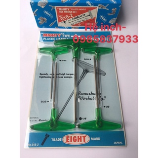 Bộ lục giác hệ inch 3/32-1/4'' chữ T 5 chiếc 018-2 Eight Nhật dùng vặn ốc chìm hệ inch tại Máy cầm tay NTT