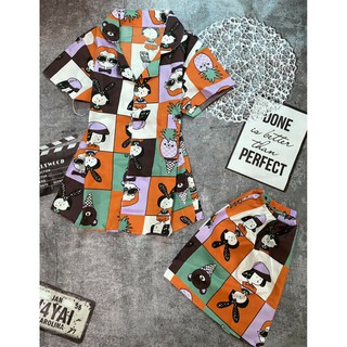 Đồ bộ nữ pijama cộc đùi, chất kate thái họa tiết cute dễ thương
