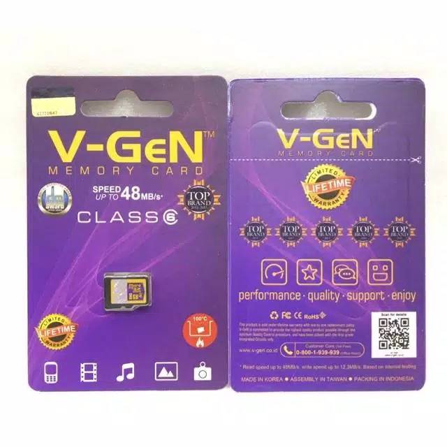 Thẻ Nhớ Vgen C6 8gb Micro Sd Vgen Class6 Tốc Độ 48mbs