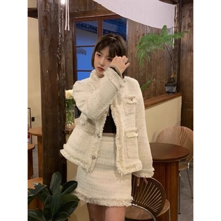 Set dạ trắng kem đánh tua
