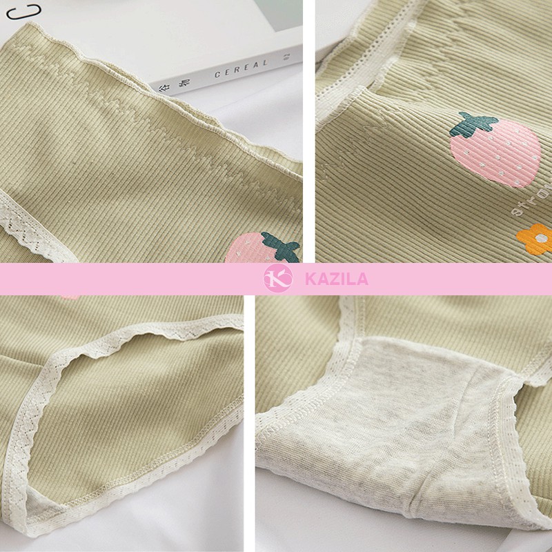 Quần lót nữ hình quả dâu dễ thương, quần lót cotton xuất Nhật Kazila QLH70
