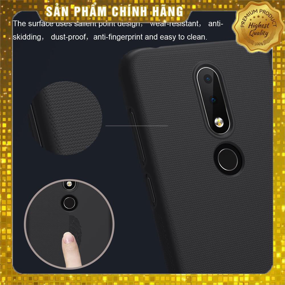 Ốp Lưng Sần chống sốc cho Nokia 6.1 Plus / Nokia X6 hiệu Nillkin (kèm giá đỡ hoặc miếng dán từ tính) - Hàng Chính hãng