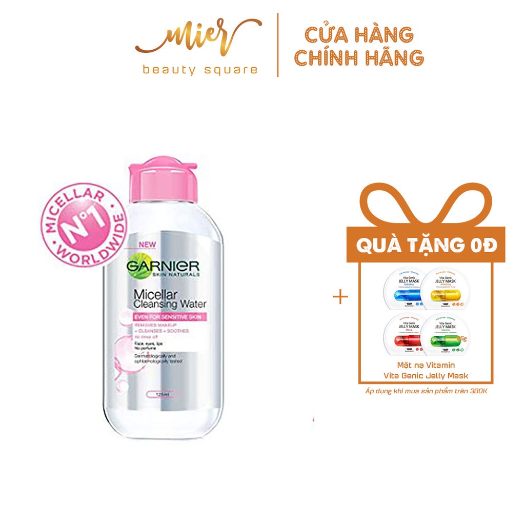 Tẩy Trang Garnier Mini 125ml Cho Da Nhạy Cảm - Hồng, Xanh