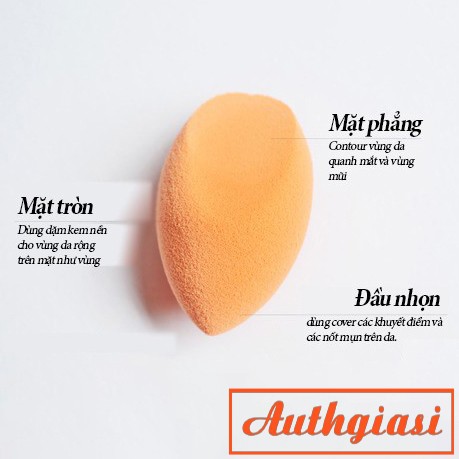 Bông mút tán kem nền Real Techniques Miracle Complexion Sponge cam siêu mịn (Mẫu Mới 2019)