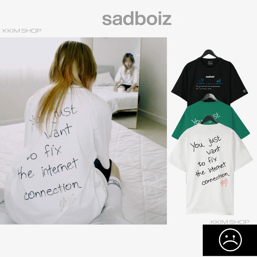 Áo thun tay lỡ SADBOIZ SADDINO tee Season II, Áo thun unisex nam nữ form rộng oversize chất liệu Cotton Thái