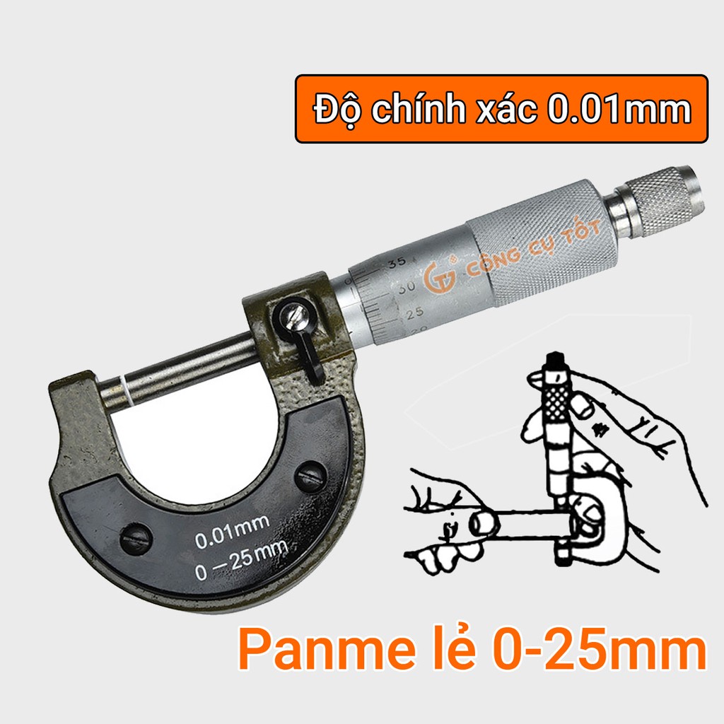 Panme lẻ 0-25mm độ chính xác 0.01mmh