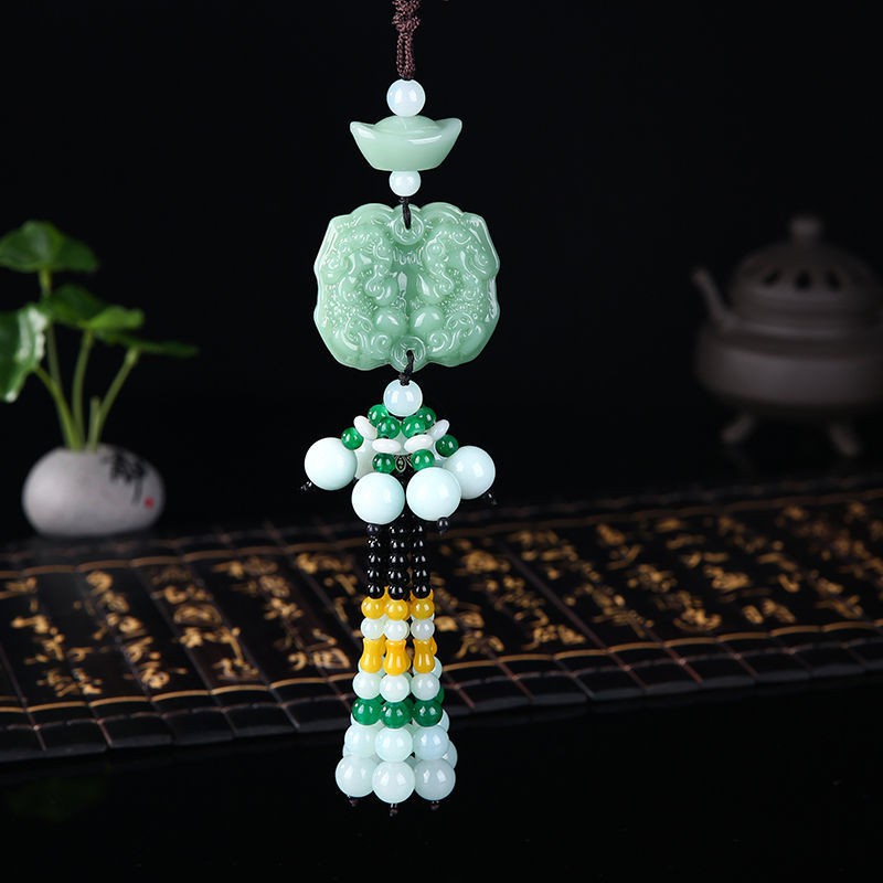 ⚡️HÀNG CHÍNH HÃNG⚡️Dây Khánh Treo Xe Ô tô Phong Thủy Đôi Tùy Hưu Xanh Tài Lộc Và May Mắn Cho Gia Chủ