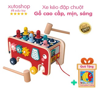 Đồ chơi đập chuột kèm đàn Xutoshop ô tô bằng gỗ hình con voi