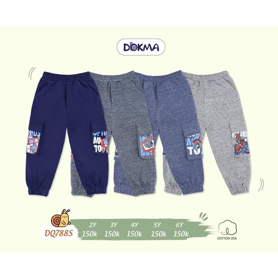 Quần dài cho bé trai thu đông chất cotton dày dặn size 2-6Y Dokma sale DQ788S Lamiha