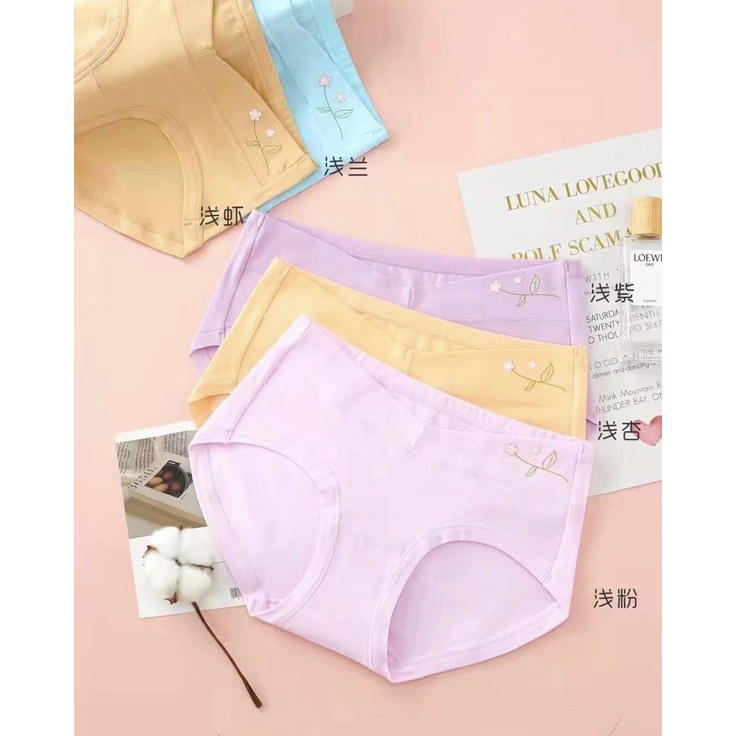 ĐỒ LÓT BẦU VÀ SAU SINH FREESHIP Quần lót cotton trơn cạp chéo đỡ bụng bầu