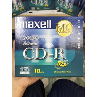 Đĩa trắng CD MAXELL lốc 10 đĩa (1 đĩa 1 vỏ)