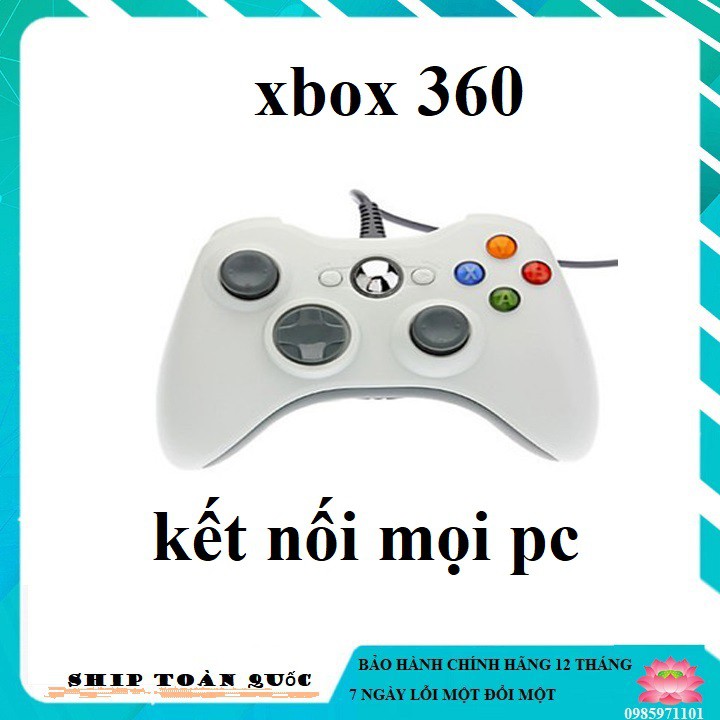 Tay cầm Chơi Game Microsoft Xbox 360 có dây full box - Tay cầm chơi game PC, Laptop cực tối ưu, chơi full skill FO4, FO3