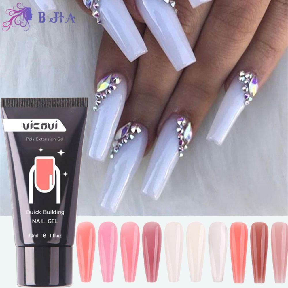 BJIA Professional Poly Nail Gel Beauty Nail Extension Nail Art UV Gel Nail Tips Manicure Tool 15ml 12Colors Quick Building Builder Gel