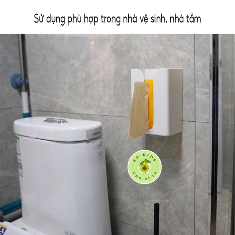 Hộp Đựng Khăn Giấy Dán Tường Nhà Tắm Nhà Bếp, Bàn Làm Việc Đựng Túi Rác Thông Minh ( Có Kèm Miếng Dán )