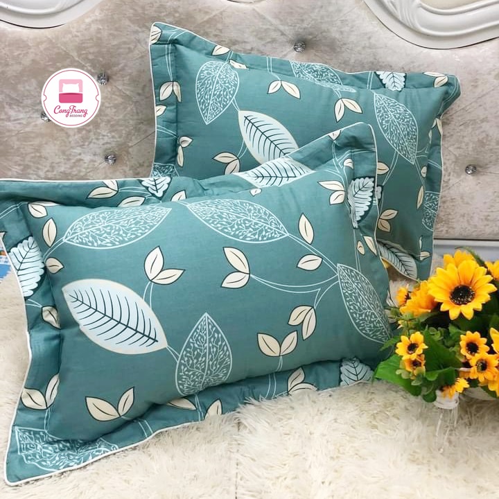 Đôi Vỏ Gối Đầu Cotton Hàn Quốc Loại Dày Đẹp Có Lót Bông - Kích Thước 45cm x 65cm