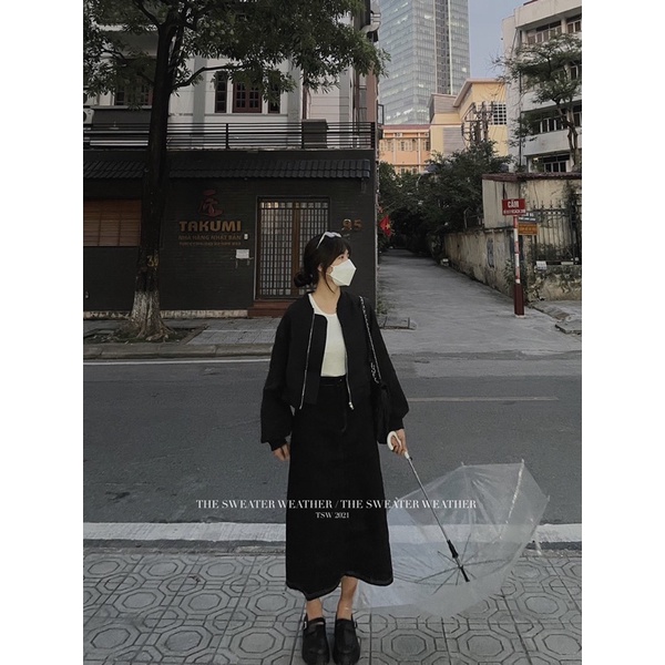 Áo khoác bomber DÁNG LỬNG chất dày form rộng khoá kim loại the.sweaterweather