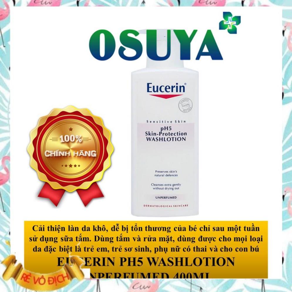 Sữa Tắm Rửa Mặt Dưỡng Ẩm Dành Cho Da Nhạy Cảm Không Mùi – EUCERIN PH5 WASHLOTION UNPERFUMED 400 ML