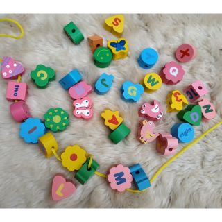 Đồ chơi gỗ xâu vòng vườn hoa 36pcs