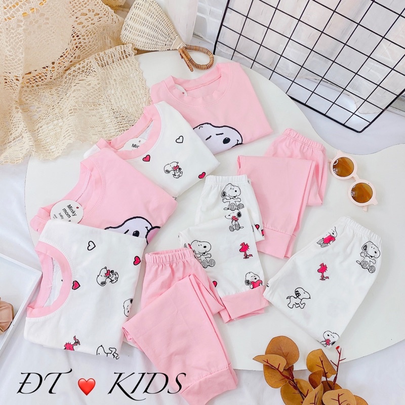 bộ cotton snoopy bé gái