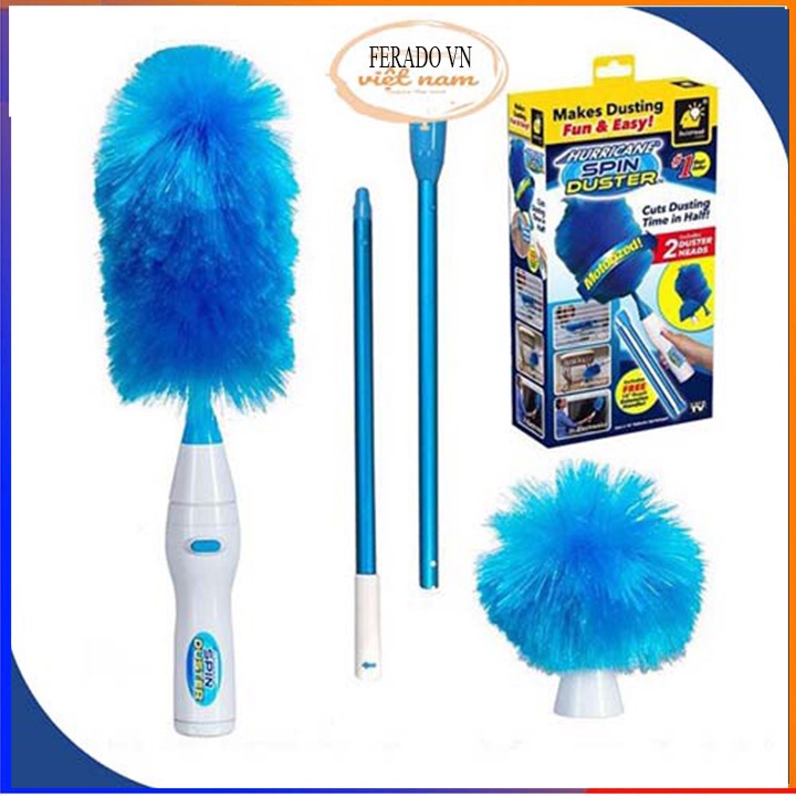 Chổi Lông Quét Bụi Tĩnh Điện Tự Động 360 độ, Chổi Quét Bụi Tích Điện Spin DUSTER Thông Minh Đa Năng Chức Năng TẶNG KÈM 4