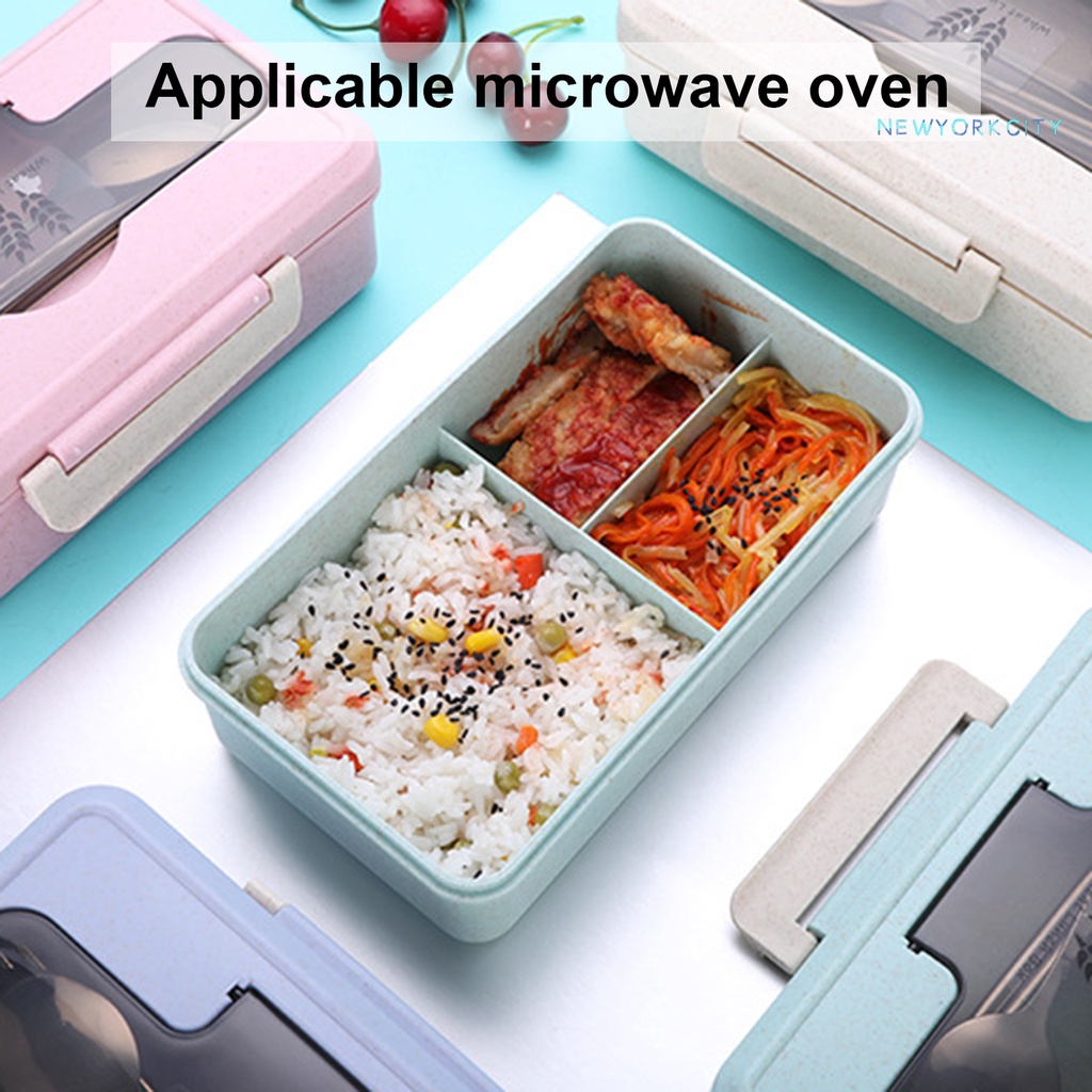 Hộp cơm 3 Ngăn Cách Nhiệt 1000ML Bằng Nhựa Có Thể Sử Dụng Trong Lò Vi Sóng