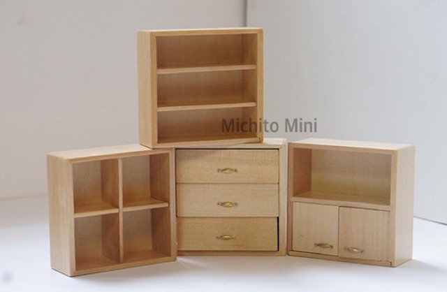 Set tủ 4 chiếc mini cho nhà búp bê