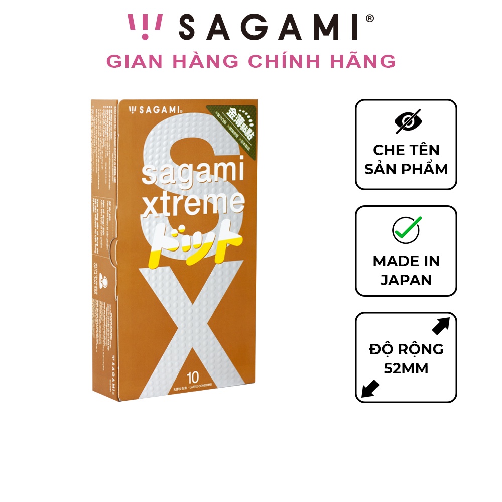 Bao cao su Sagami Feel Up bcs gai nhỏ hộp 10 chiếc