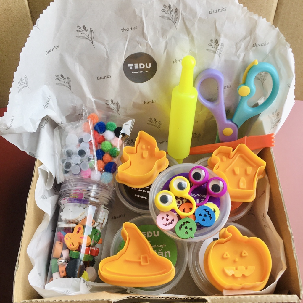 Combo Halloween Gift Set bột nặn đất nặn an toàn TEDU