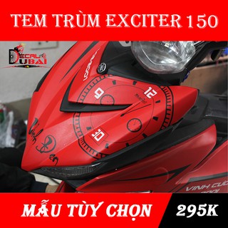 Tem Trùm Exciter 150 Đỏ Chỉ Đen Nhám Đồng Hồ