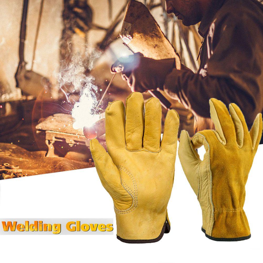 Găng Tay Hàn Bằng Da Bò Bền Bỉ Bảo Vệ Tay Chống Nóng