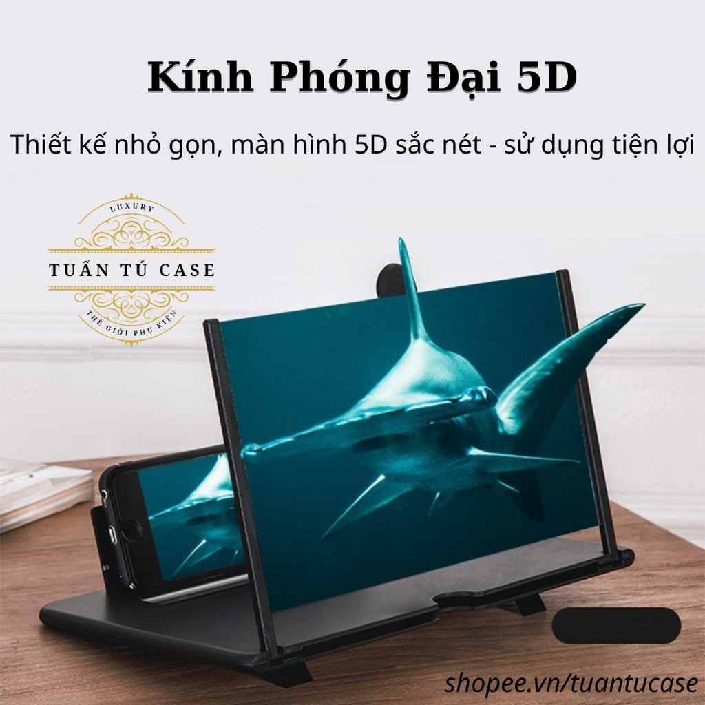 Kính phóng to màn hình điện thoại 5D Cao Cấp - Kính phóng đại màn hình điện thoại sắc nét không nhòe không đau mỏi mắt